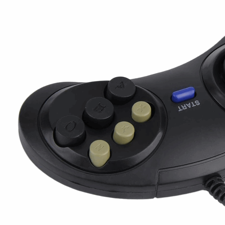 2X 6 Button Game Pad Controller For SEGA Genesis Black Old School