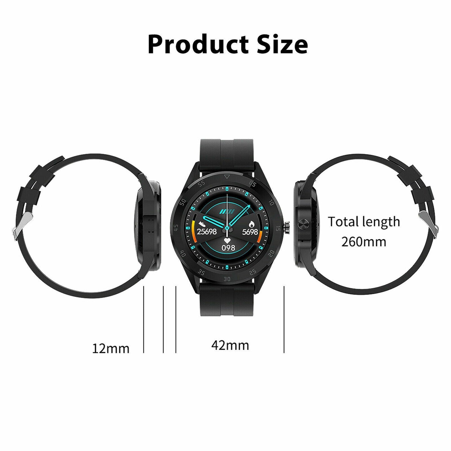 Waterproof Bluetooth Smart Watch Phone Mate Heart Rate Tracker For iOS