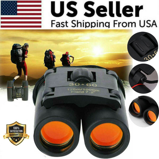 Binoculars 30x60 Zoom Outdoor Travel Compact Folding Telescope Hunting