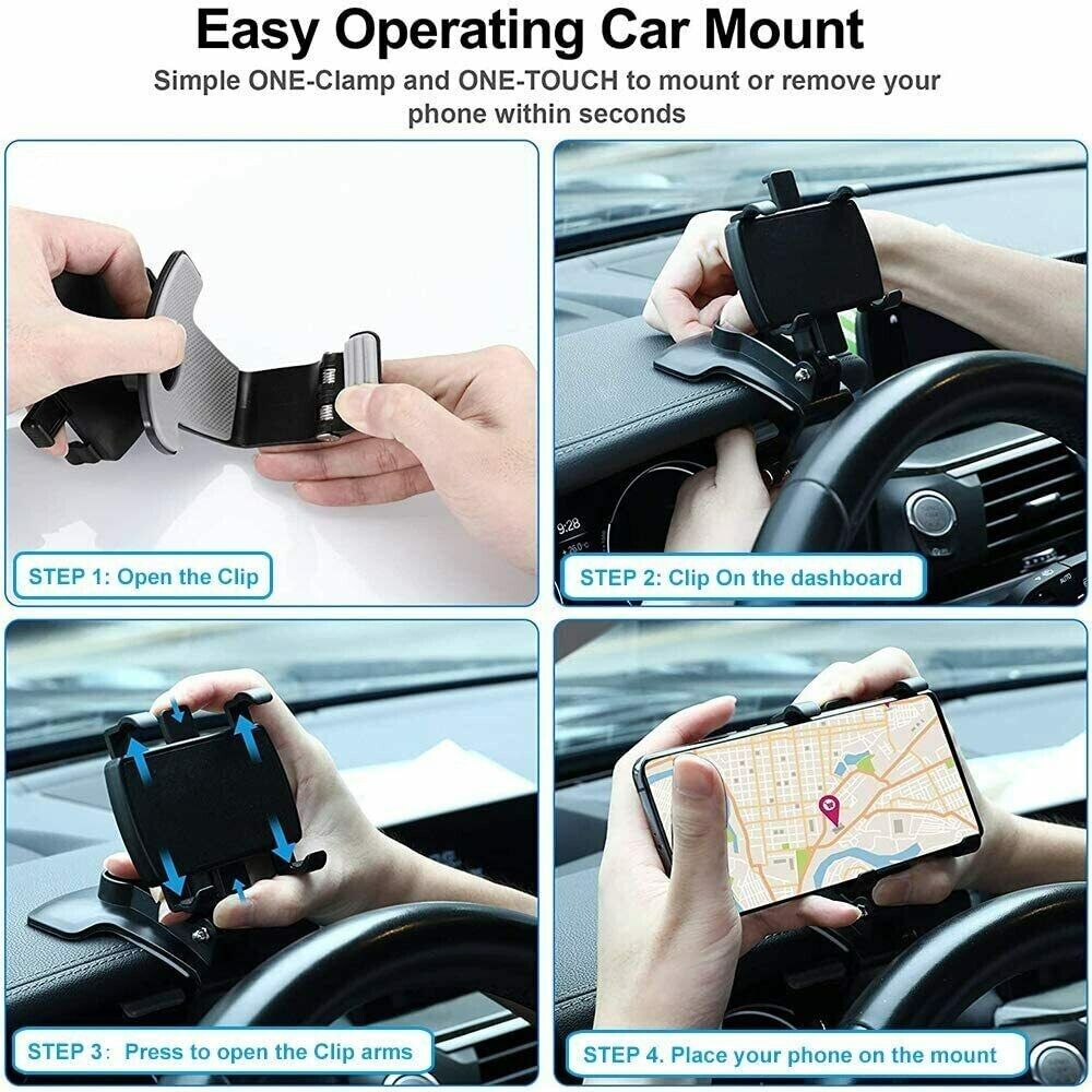 Universal Car Dashboard Mount Holder Stand Clamp Cradle Clip For Cell