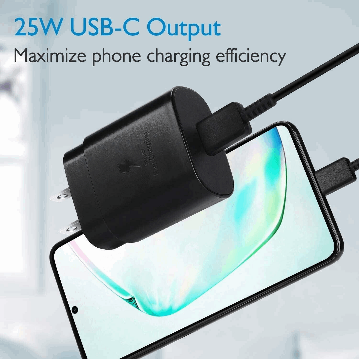 25w Super Fast Charger Type USB-C 10FT Cable For Samsung Galaxy S23