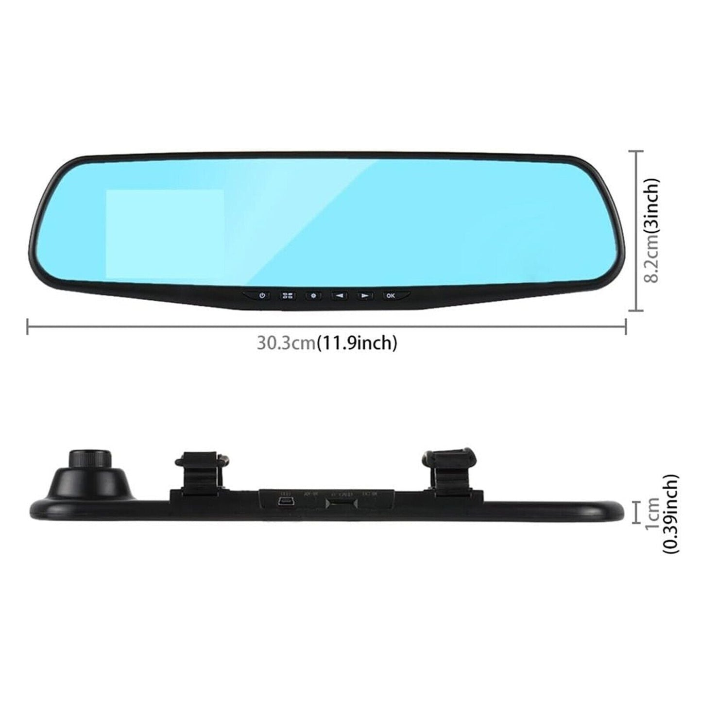 1080P HD Rearview Mirror Car DVR Dual Dash Cam Camera Front Rear Video