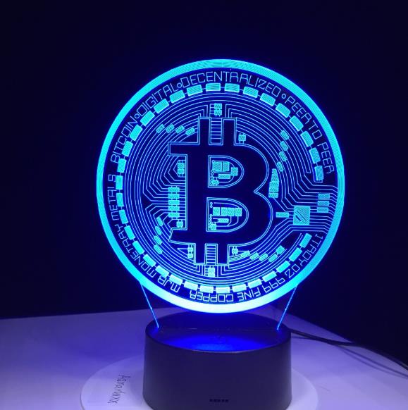 3D Led Lamp Bitcoin