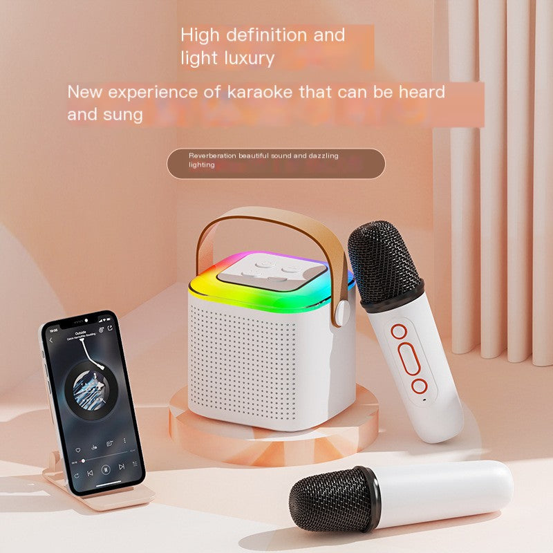 Huaqiang North Y1 Bluetooth speaker wireless karaoke portable mini children's audio with microphone microphone portable speaker