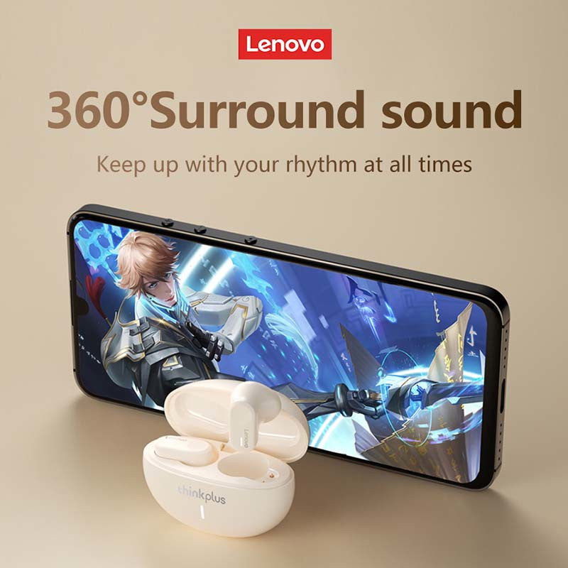 Original Lenovo LP19 Bluetooth 5.3 Stylish Earphones Active Noise Cancelling Headphones Quick Connect Stable Connection Earbuds