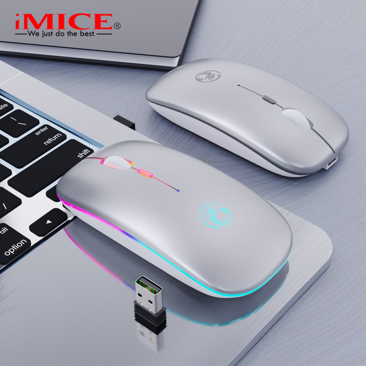 IMICE factory wholesale wireless mute mouse charging Bluetooth Dual Mode desktop notebook