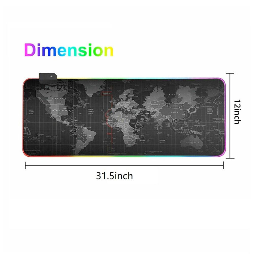 Dragon RGB Gaming Mouse Pad World Map - Remarkable Finds