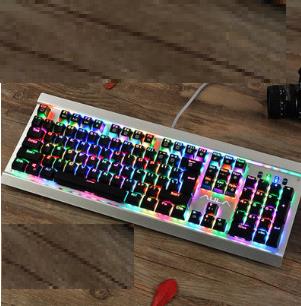 Bàn phím cơ chơi game Tarantula defender chói lóa đèn nền RGB lập trình macro máy tính có dây 104 phím trục xanh trục đen