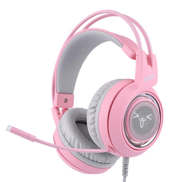 G951PINK Head-mounted 7.1-channel Esports Game Headphones Pink Cat Ear Headset PUBG