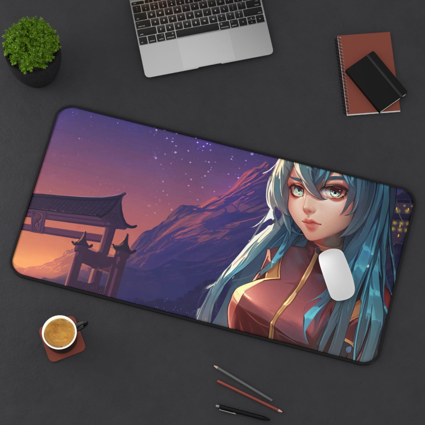 Anime Girl in Space Suit Desk Mat