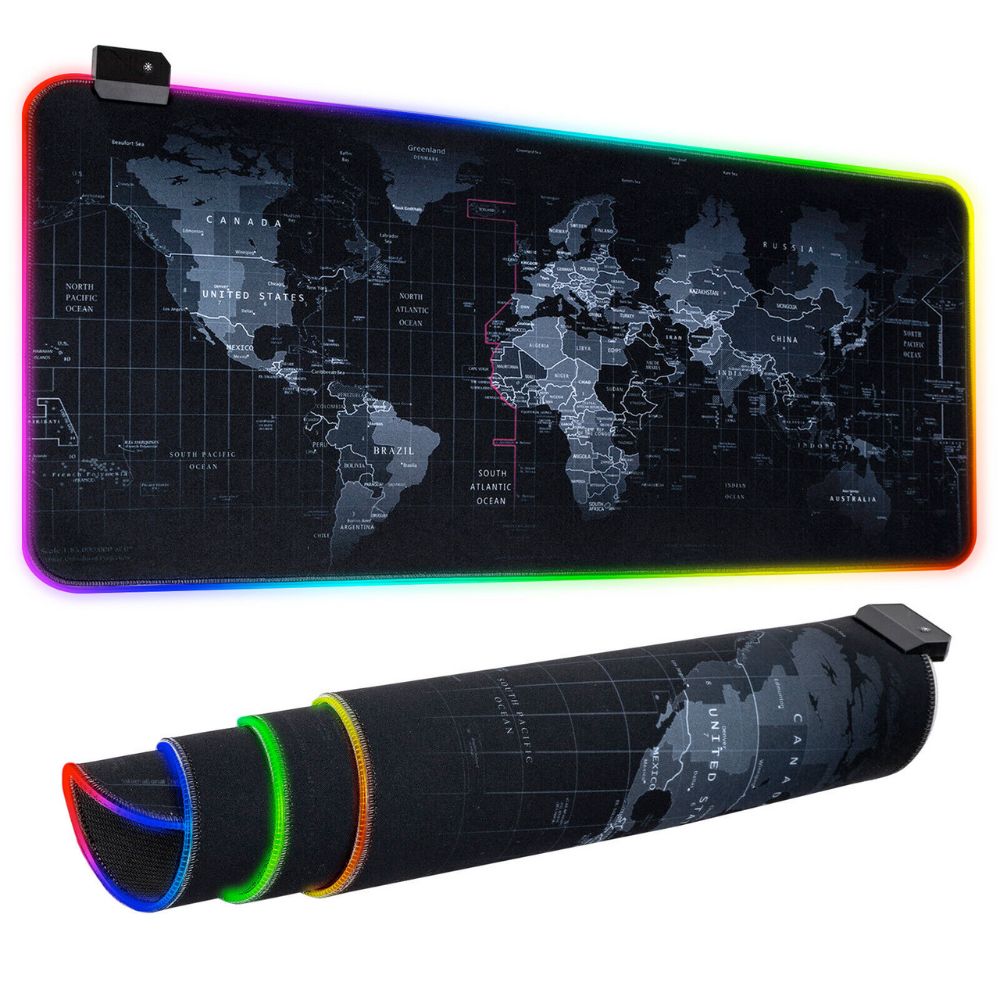 Dragon RGB Gaming Mouse Pad World Map - Remarkable Finds