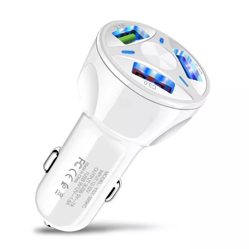 2 件装 3 端口 USB 快速 LED 车载充电器