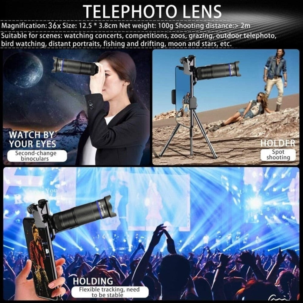 Dragon 36X Mobile Phone Lens Kit With Tripod - Remarkable Finds