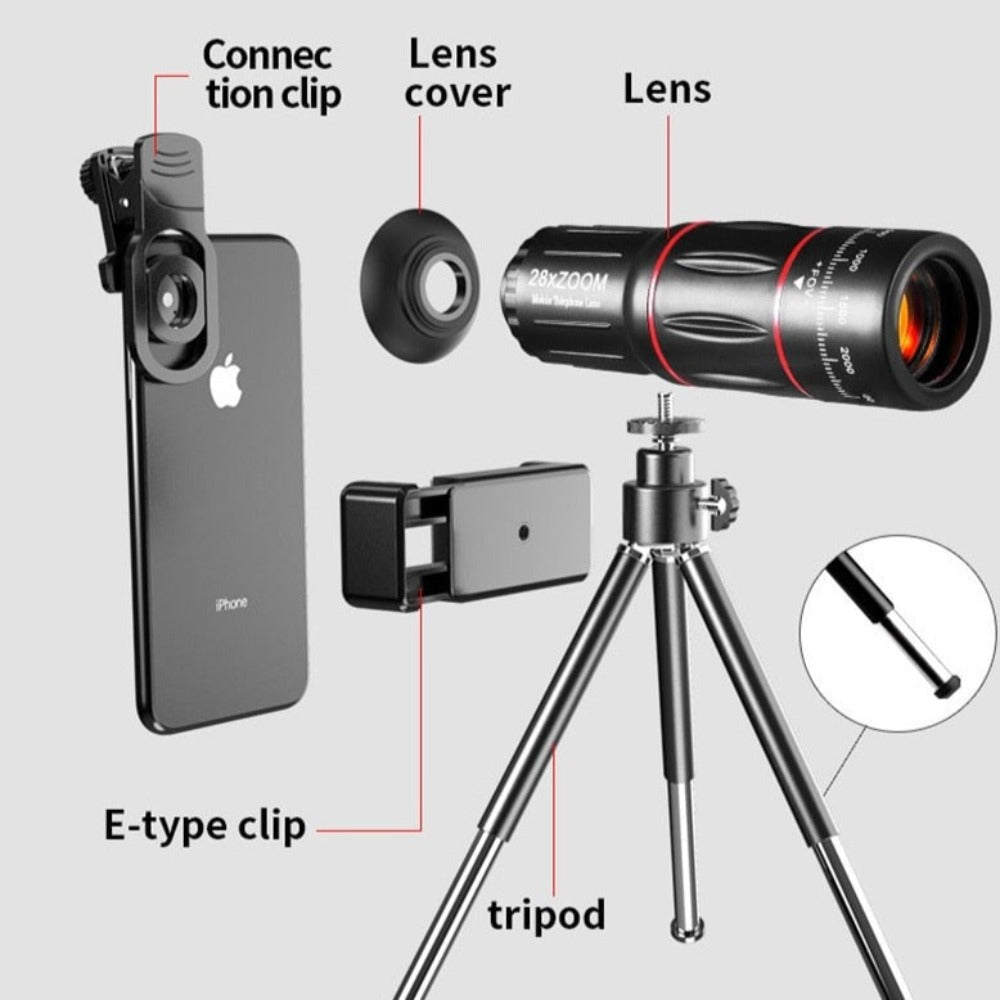 Dragon Bluetooth Ultra HD 28X Zoom Telescope Lens Tripod Kit - Remarkable Finds