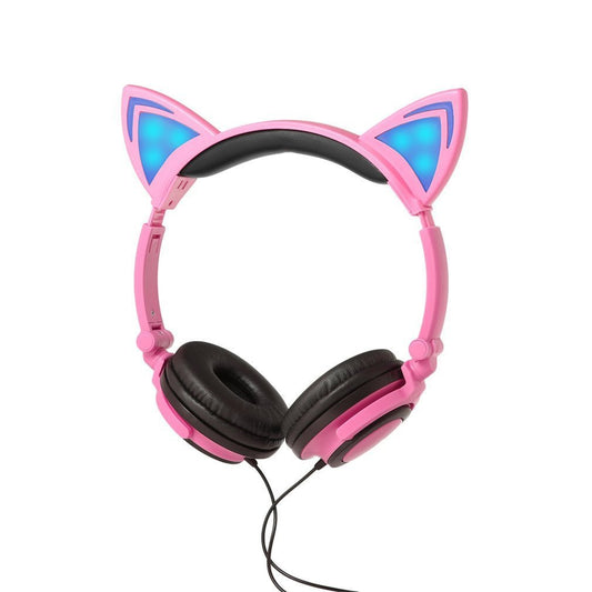 Cat Ear Shape Headphone with Glowing Lights for Children