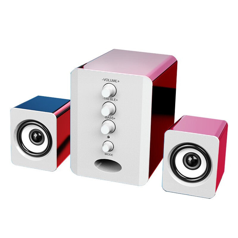 Saida D-202 computer audio bluetooth speaker 2.1 subwoofer wired small steel cannon mini desktop home