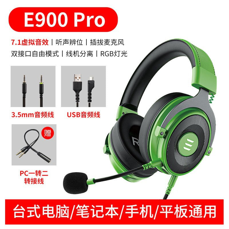 USA - EKSA computer headset e-sports game 7.1 eating chicken listening voice speech position wired headset microphone