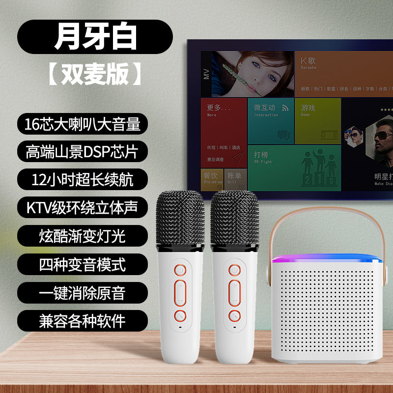 Huaqiang North Y1 Bluetooth speaker wireless karaoke portable mini children's audio with microphone microphone portable speaker