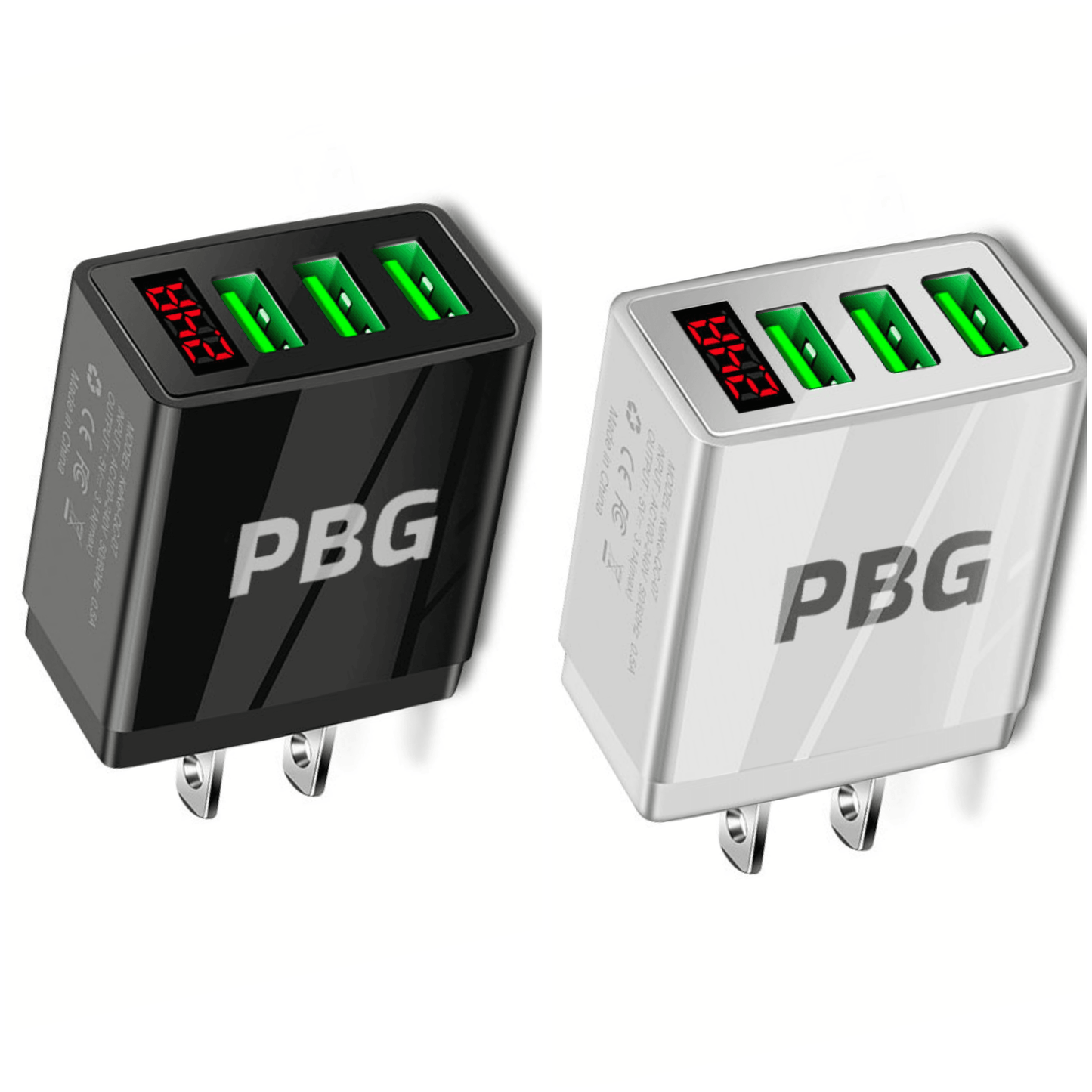 PBG 3 端口壁式充电器，带 LED 电压显示，可同时为 3 台设备充电