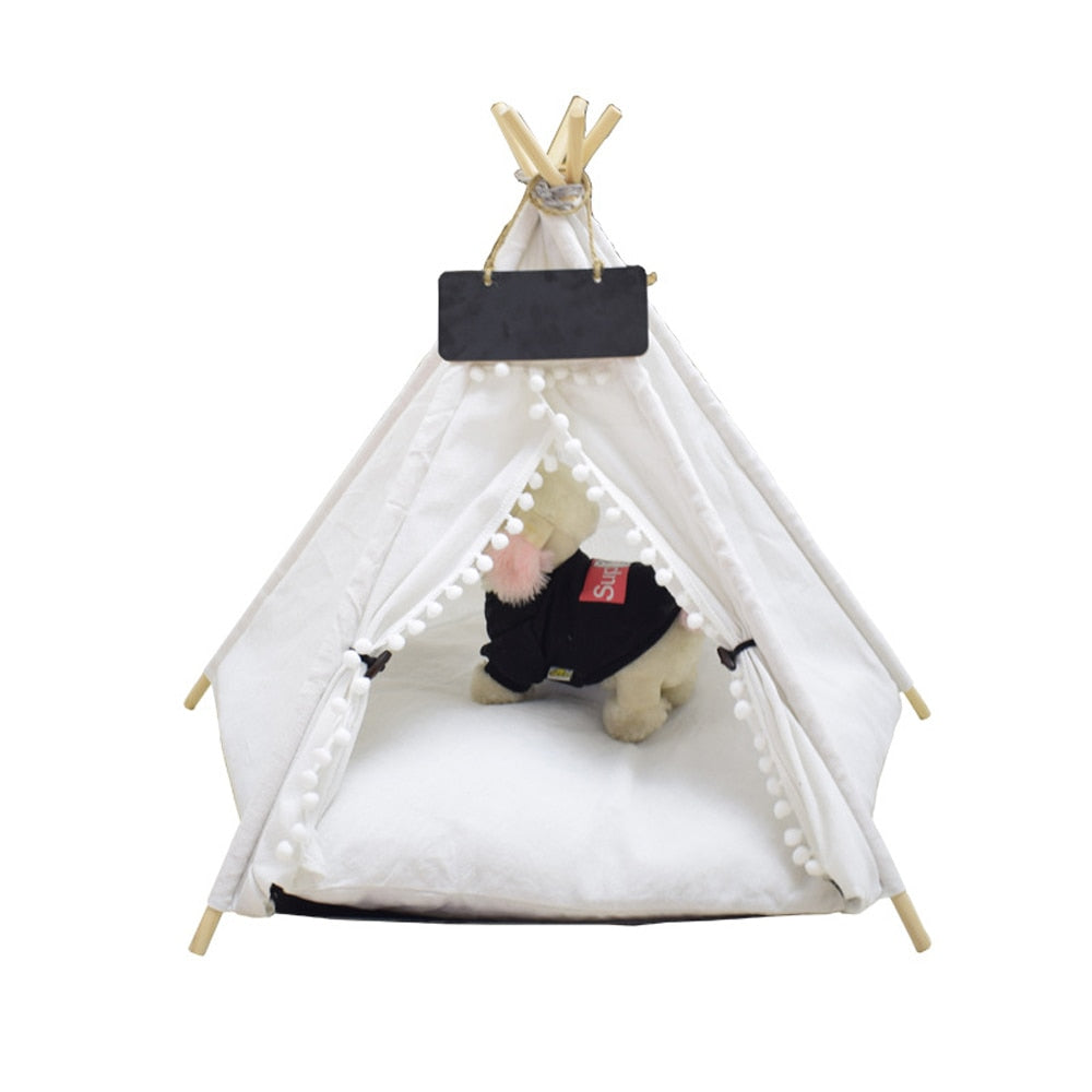 Portable Linen Pet Tent Dog House kitten House