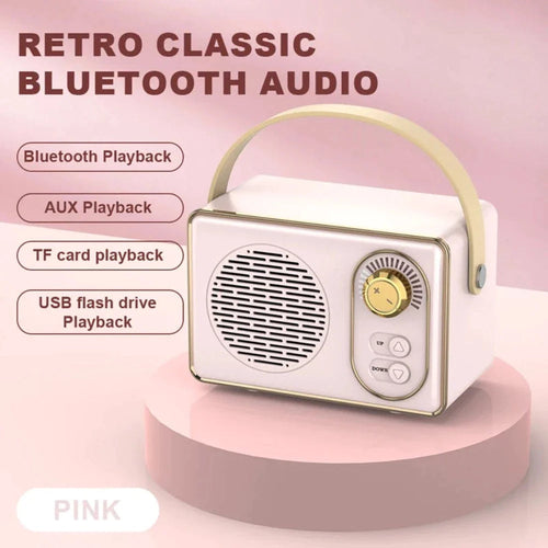 Retro Mini Wireless Bluetooth Speaker with Knob Adjustment