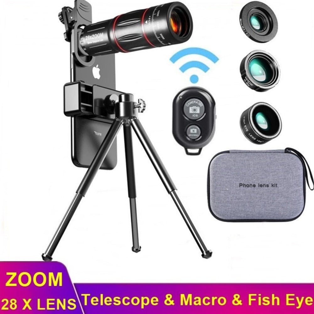 Dragon Bluetooth Ultra HD 28X Zoom Telescope Lens Tripod Kit - Remarkable Finds