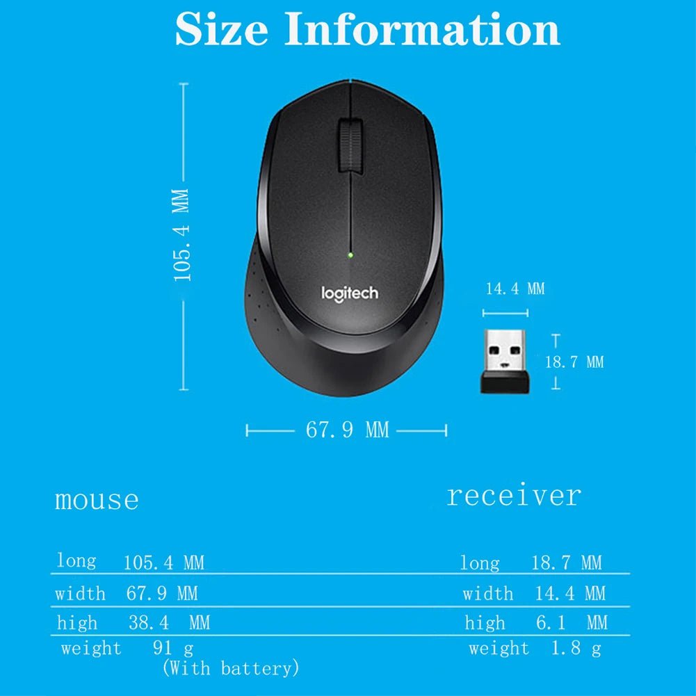 Logitech M330 Wireless Mouse Silent Mouse 1000DPI Silent Optical Mouse