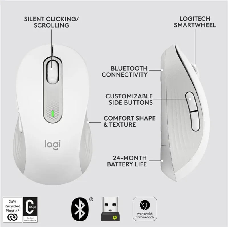 Logitech M650 / M650L Wireless Bluetooth Mouse Silent Office Laptop