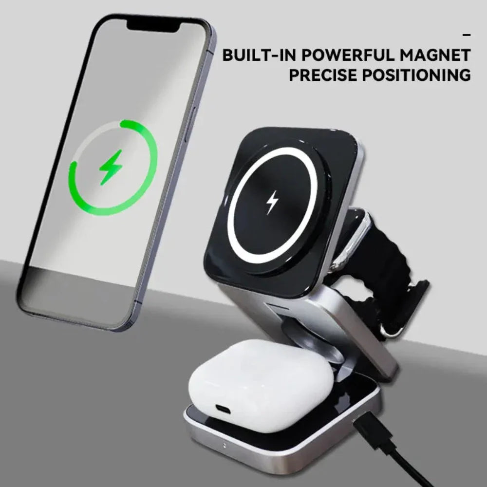 Foldable 3 in 1 Wireless Charging Phone Stand - Remarkable Finds