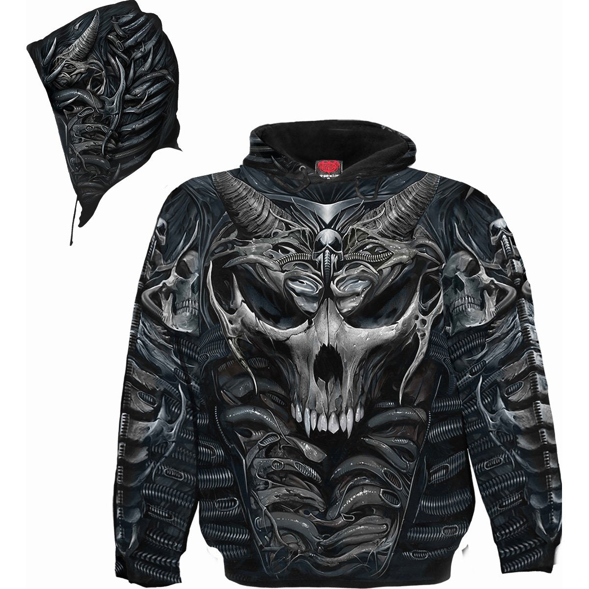 SKULL ARMOUR - Allover Hoody Black