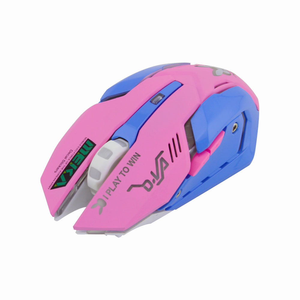 Pink Wireless Computer Gaming Mouse Rechargeable Optical Mice 2400 DPI Ergonomic USB Cute PC Gamer Office Mause For Girls Purple