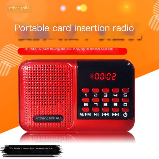 Jin Zheng S61 card radio MP3 mini stereo card speaker portable music player for the elderly