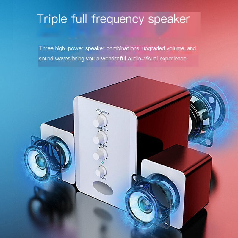 Saida D-202 computer audio bluetooth speaker 2.1 subwoofer wired small steel cannon mini desktop home