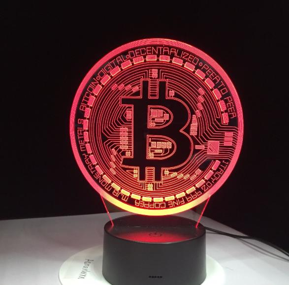 3D Led Lamp Bitcoin