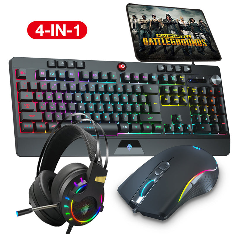 Bộ bàn phím và chuột Langtu V9 Wired Mute Manipulator Feel RGB Gaming E-sports Office 