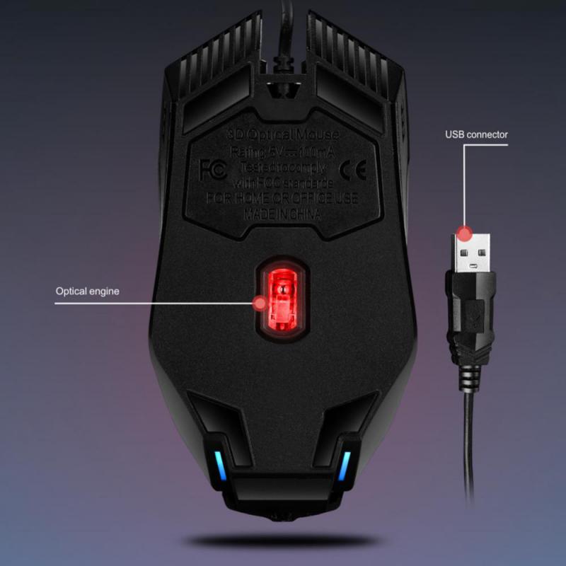 RYRA Gaming Mouse Wired Mouse M5 RGB LED Wired Mouse USB Wired Game Mouse For Desktop Laptop Computer Gamer Mouse For PC Laptop