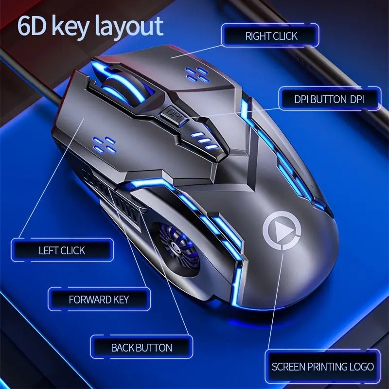 G5 Wired Mouse Light Up Gaming Esports Machine Quiet Computer Accessories