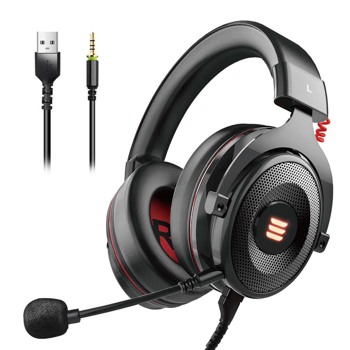 USA - EKSA computer headset e-sports game 7.1 eating chicken listening voice speech position wired headset microphone