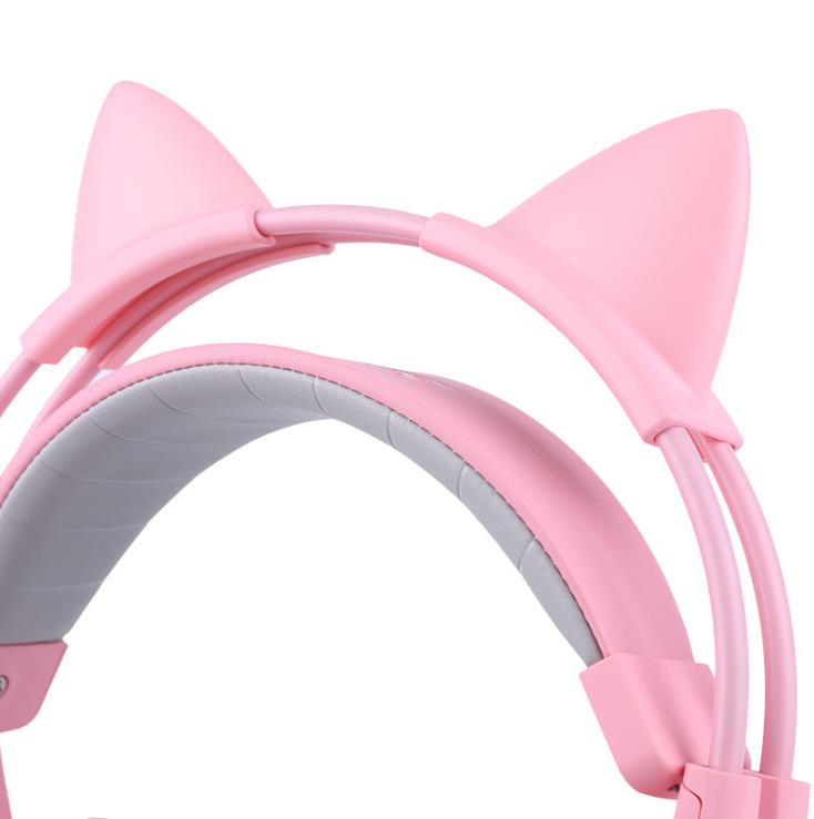 G951PINK Head-mounted 7.1-channel Esports Game Headphones Pink Cat Ear Headset PUBG