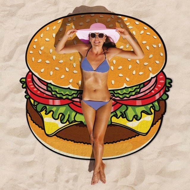 Hamburger Beach Towel