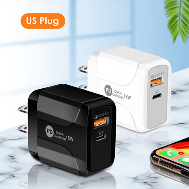 PD18W Compatible QC 3.0 Fast Charging Mobile Phone Charger - Remarkable Choice