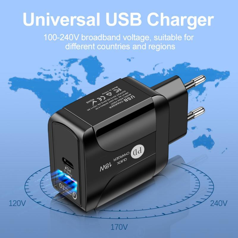 PD18W Compatible QC 3.0 Fast Charging Mobile Phone Charger - Remarkable Choice