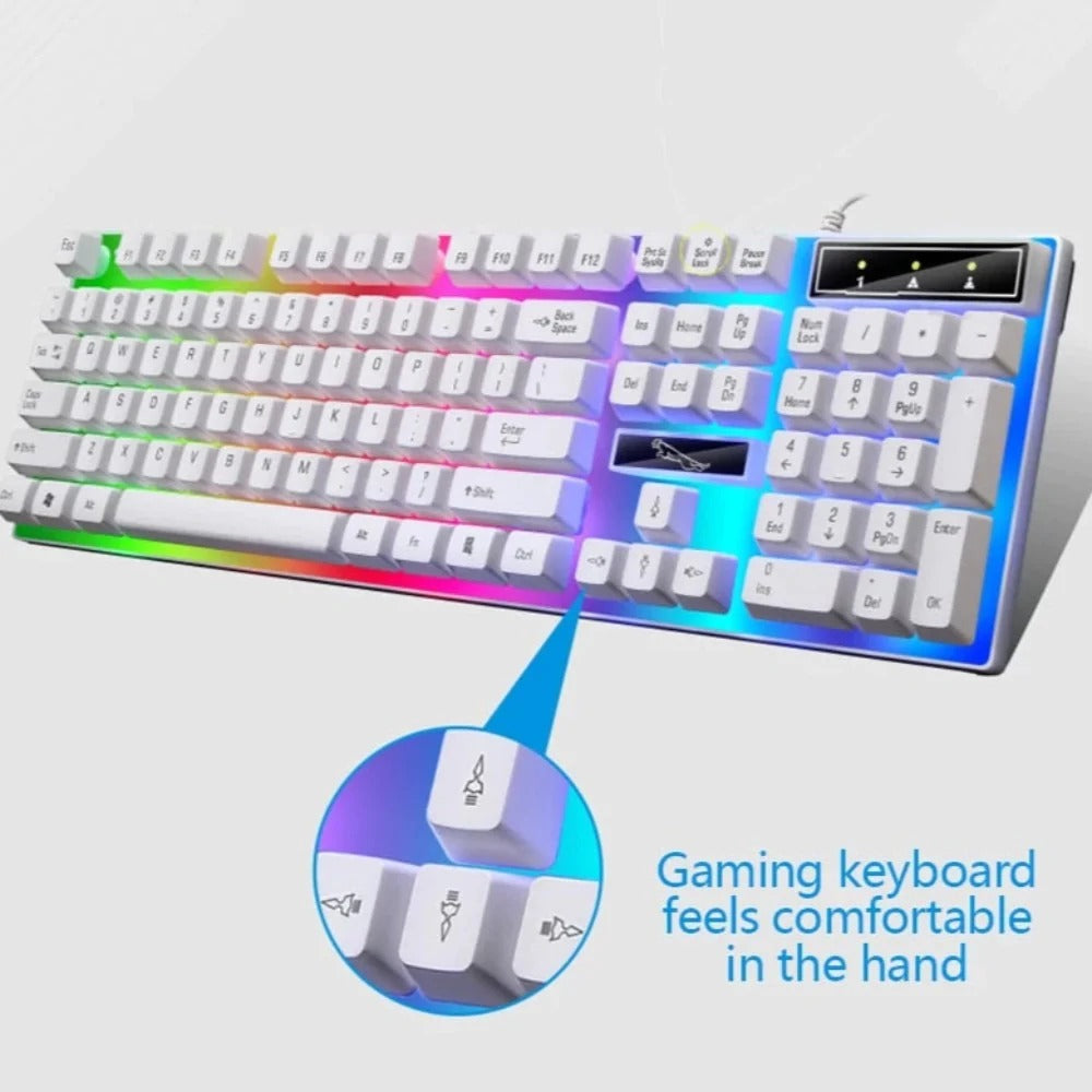 Ninja Dragons White Knight Gaming Keyboard and Mouse Set - Remarkable Finds