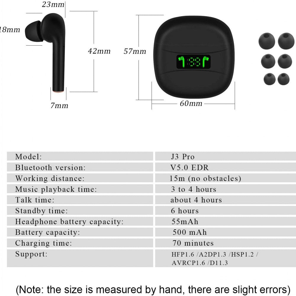 Tai nghe không dây TWS Bluetooth 5.0 có màn hình LED