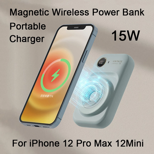 Magnetic Power Bank With Dual-Line Mini Powerbank Portable Charger