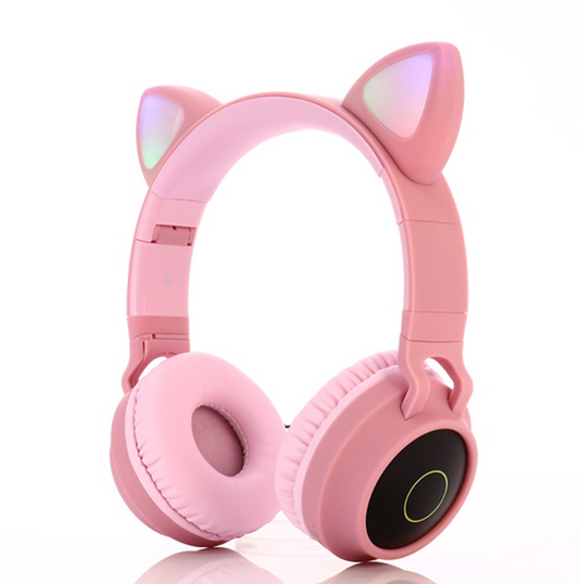 Foldable Super bass cat ear bluetooth wireless headphones