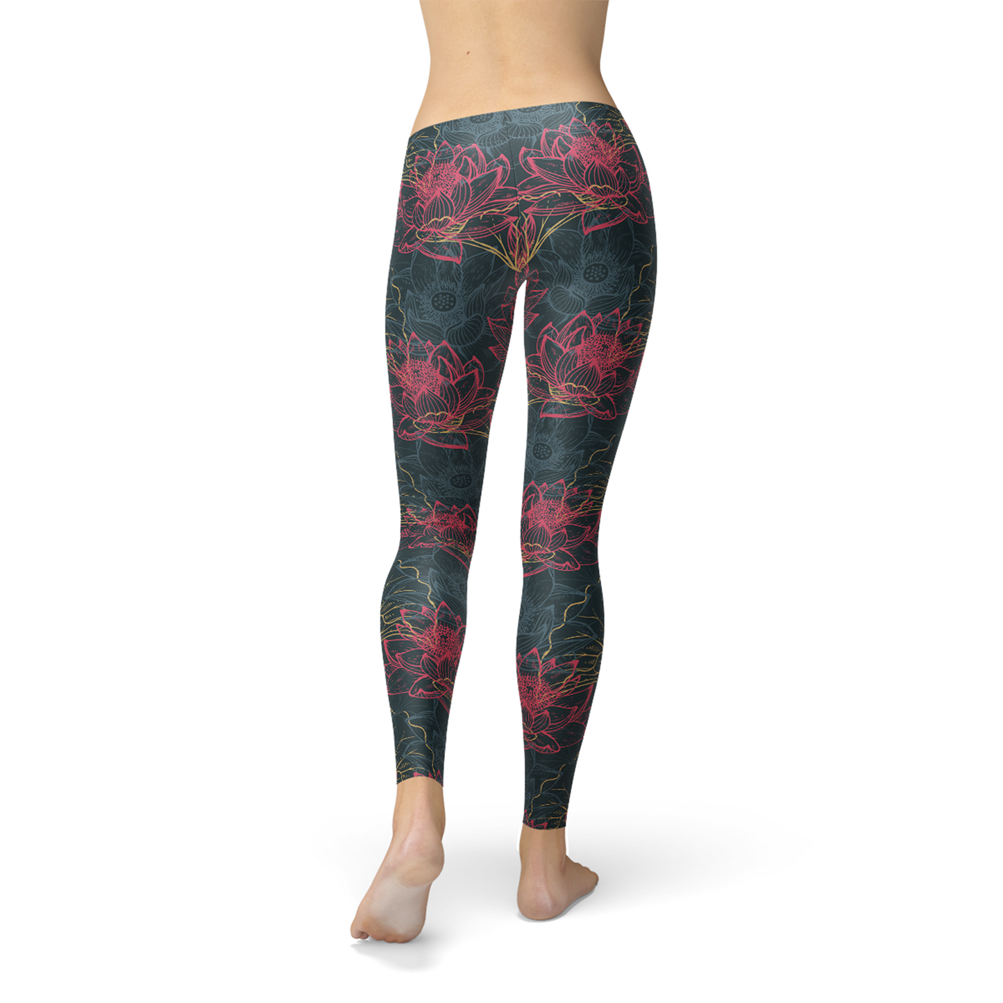 Womens Floral Lotus Leggings