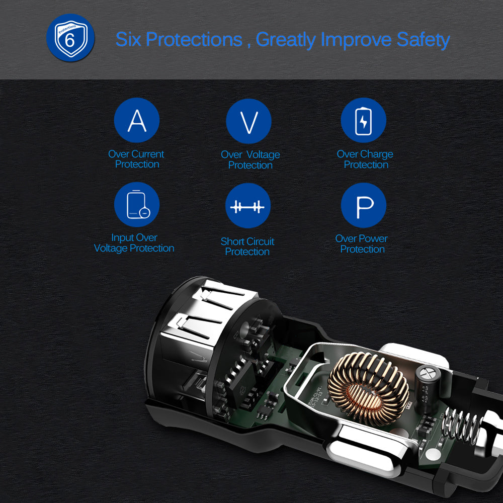 3.4A Dual USB Car Charger Adapter with Voltmeter