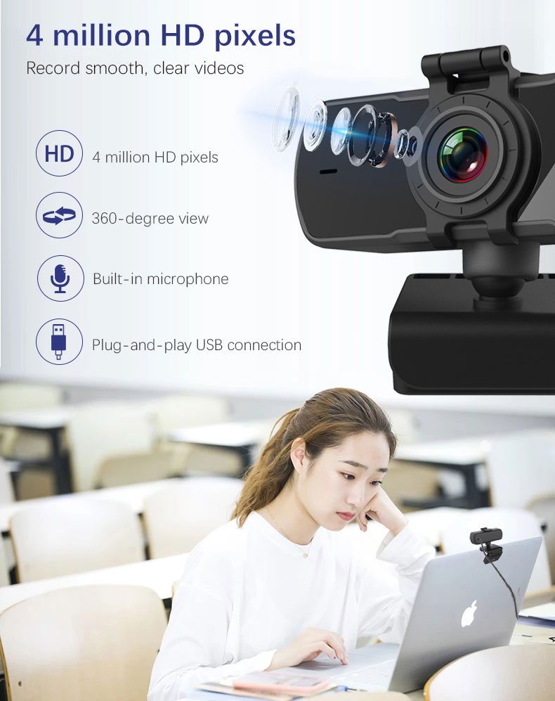 Webcam 2K Full HD 1080P Web Camera Autofocus With Microphone - Remarkable Choice