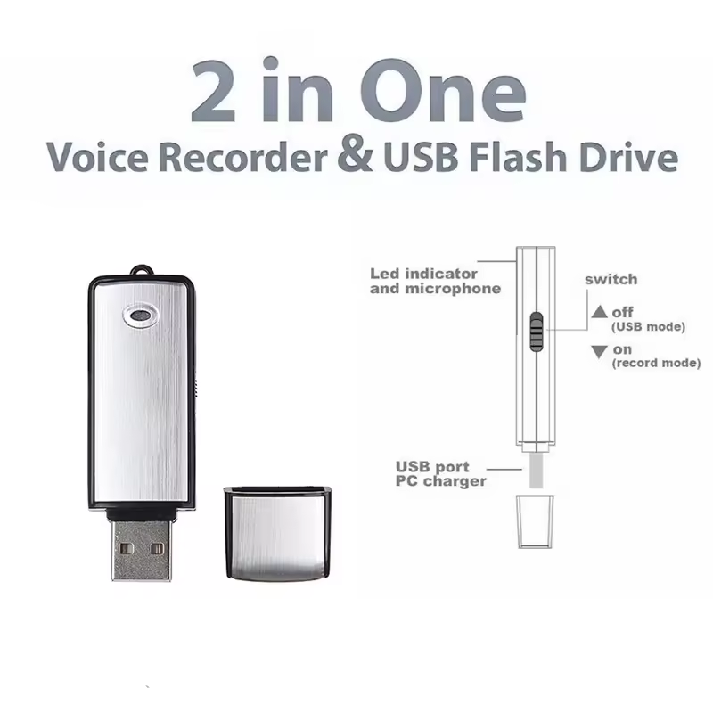 Thiết bị ghi âm USB Flash Máy ghi âm cầm tay